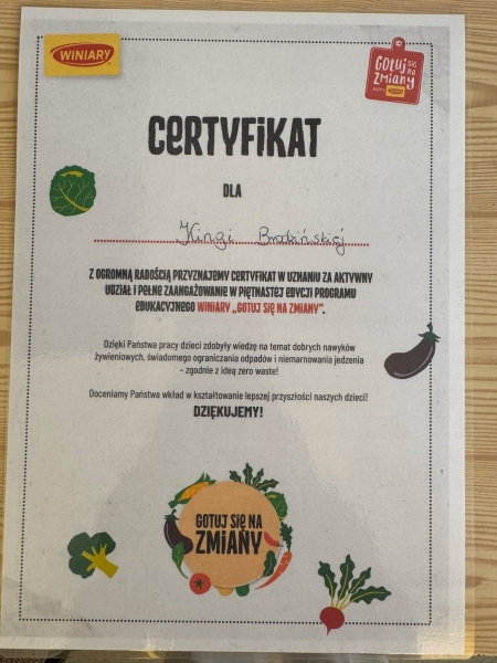 Podsumowanie realizacji programu '' Winiary. Gotuj się na zmiany''.