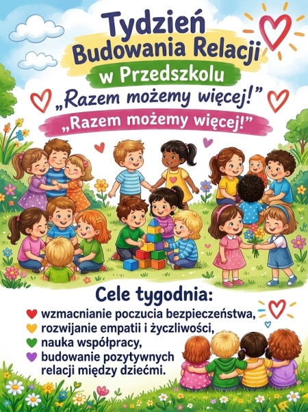 Tydzień o budowaniu relacji - realizacja tygodnia w poszczególnych grupach przedszkolnych