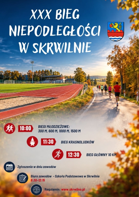 Zapraszamy do udziału w XXX Biegu Niepodległości 